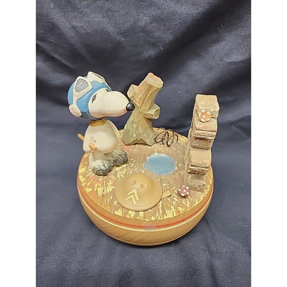 Vintage Anri Peanuts Snoopy Music Box Reuge 1968 Pack Your Troubles In Old Kit - Picture 1 of 4